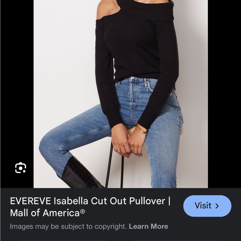 Evereve Black Off-the-Shoulder Knit Sweater